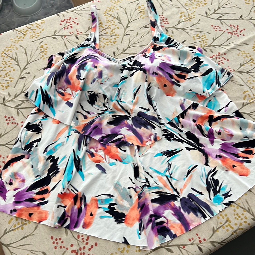 Liz Claiborne Tank Top, Bathing Suit Multicolor, 20w